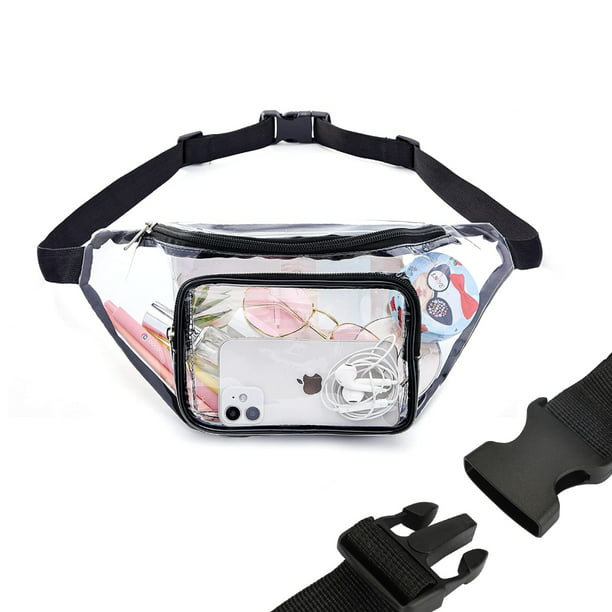 Men Women Transparent Waist Bag Clear Fanny Pouch Outdoor Travel Pack Adjustable